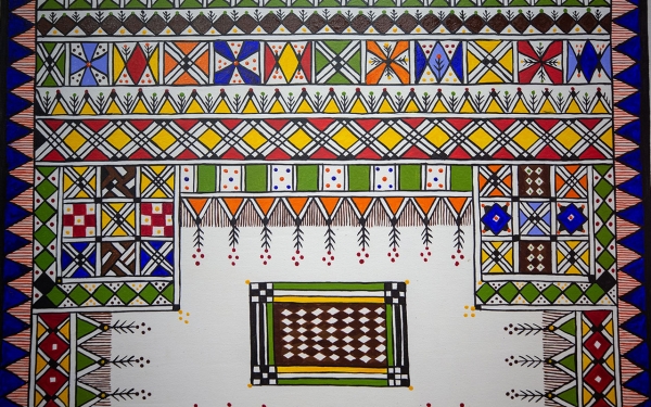 艾卜哈 Al-Qatt Al-Asiri 博物馆中的 Al-Qatt Al-Asiri 艺术画作。(沙特百科)