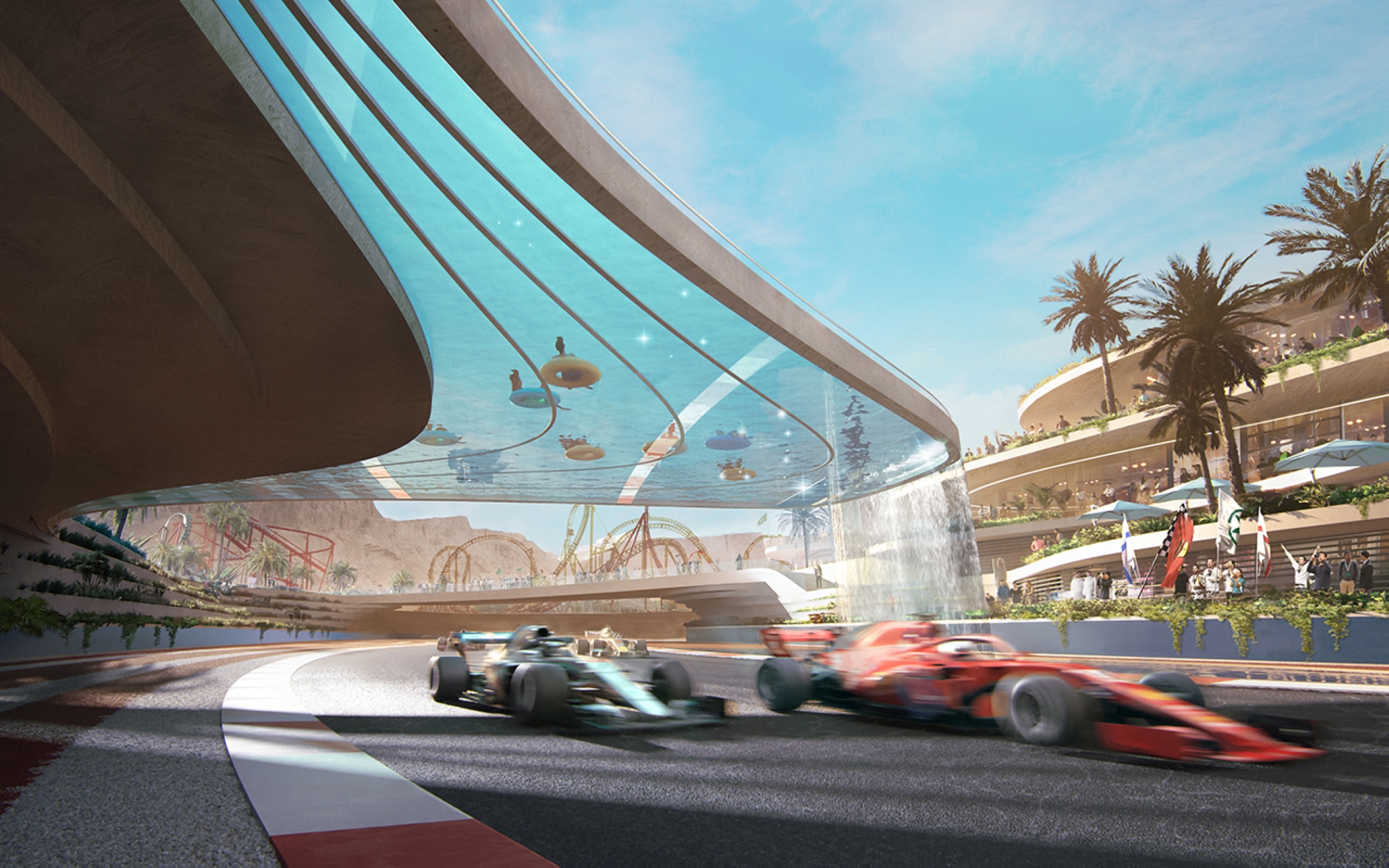 Conceptual image of the car race track in Qiddiya Project. (Qiddiya Press Office)