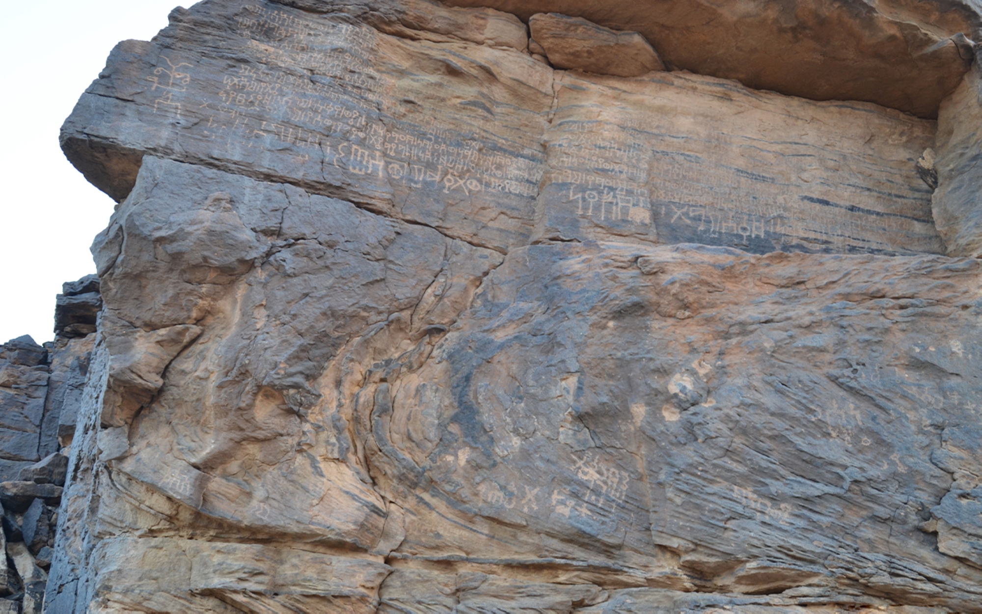 Archaeological inscriptions at the Hima site in Najran Province. (Saudipedia)