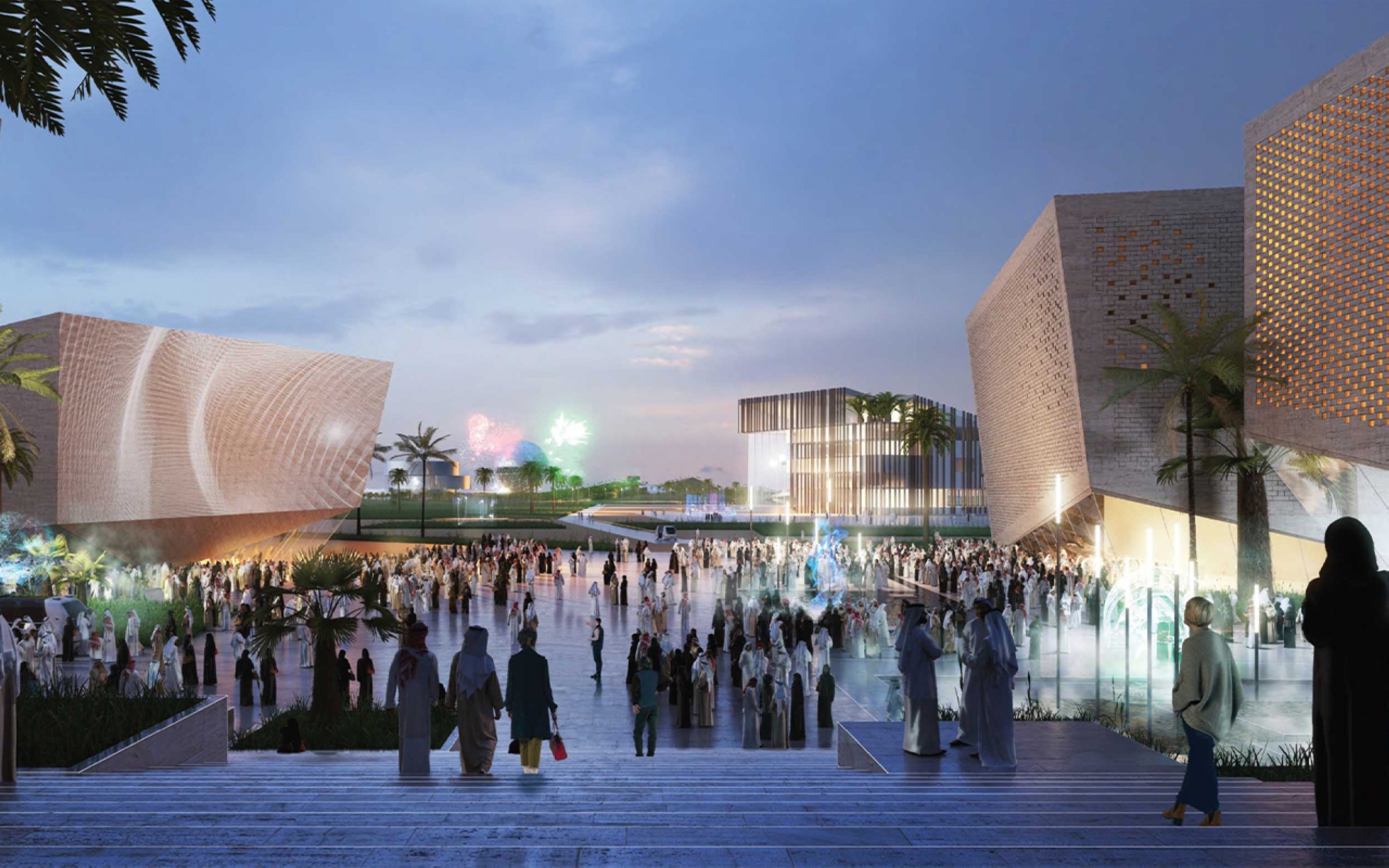 Illustration of the western entrance yard of King Salman Park. (Royal Commission for Riyadh City Media Center)