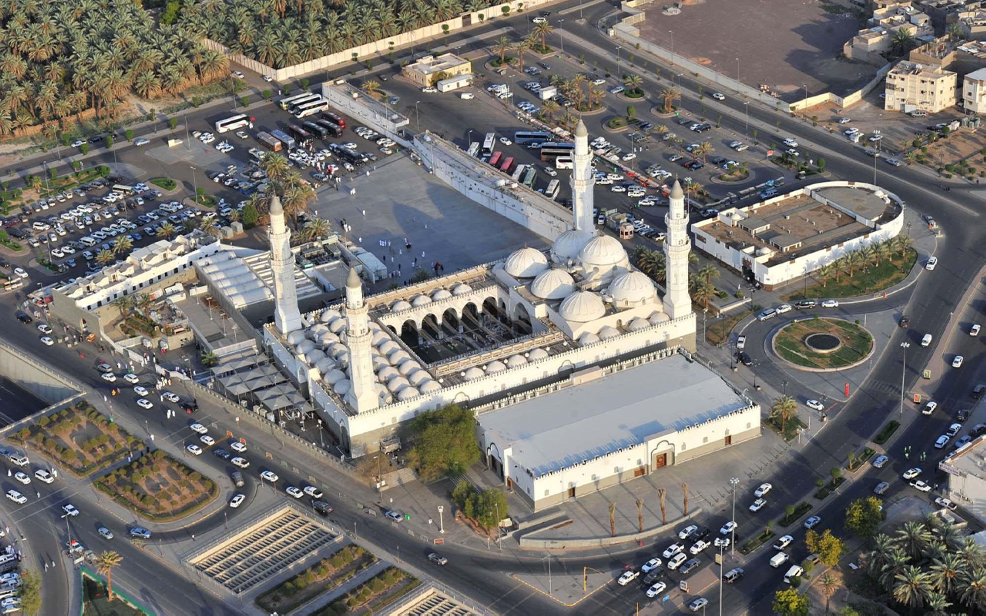 An aerial image of Quba Mosque in al-Madinah al-Munawwarah City. (SPA)