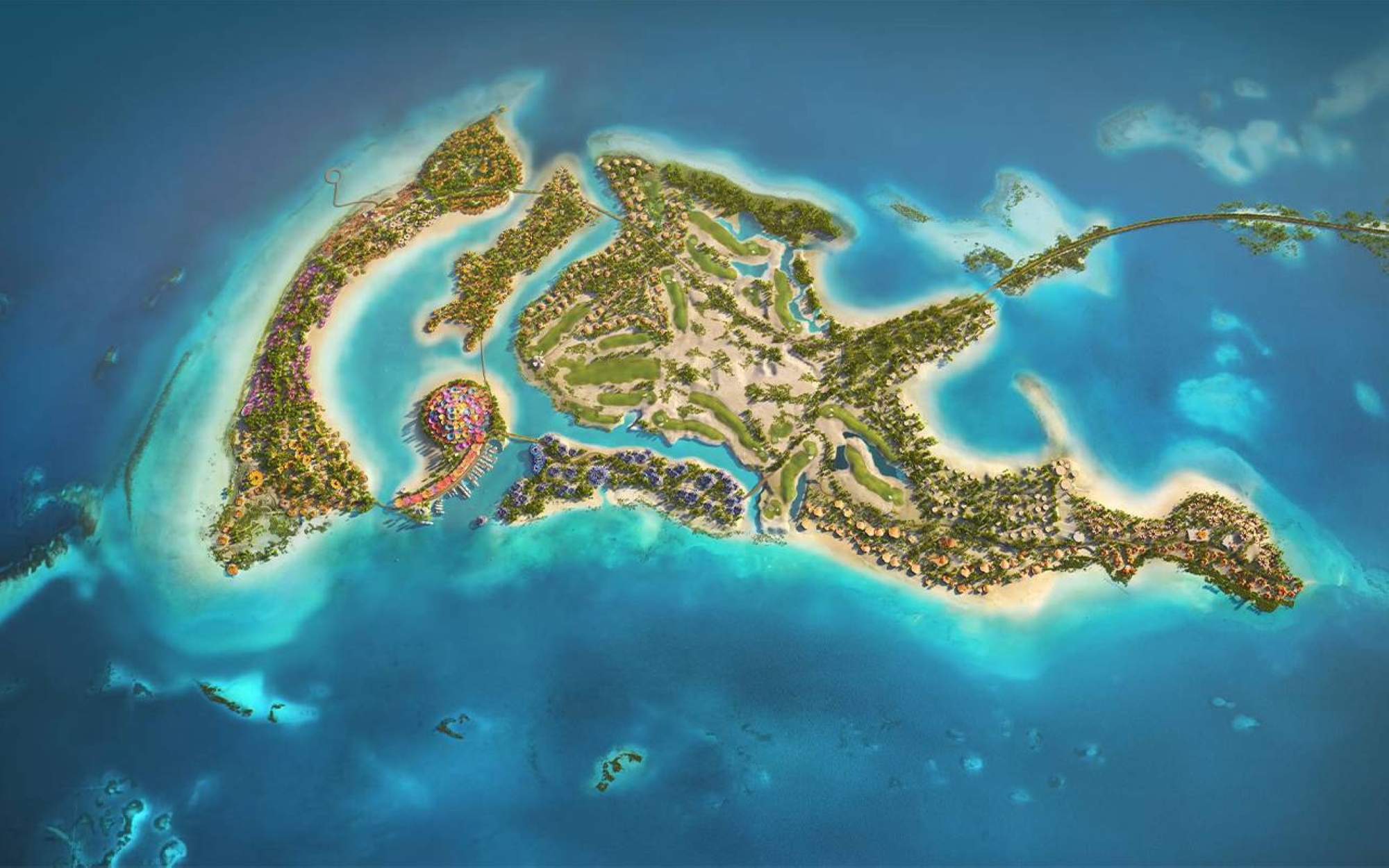 An artist&#039;s rendering of Shurayrah Island "Shura", part of the Red Sea Project. (Red Sea Global Media Center)