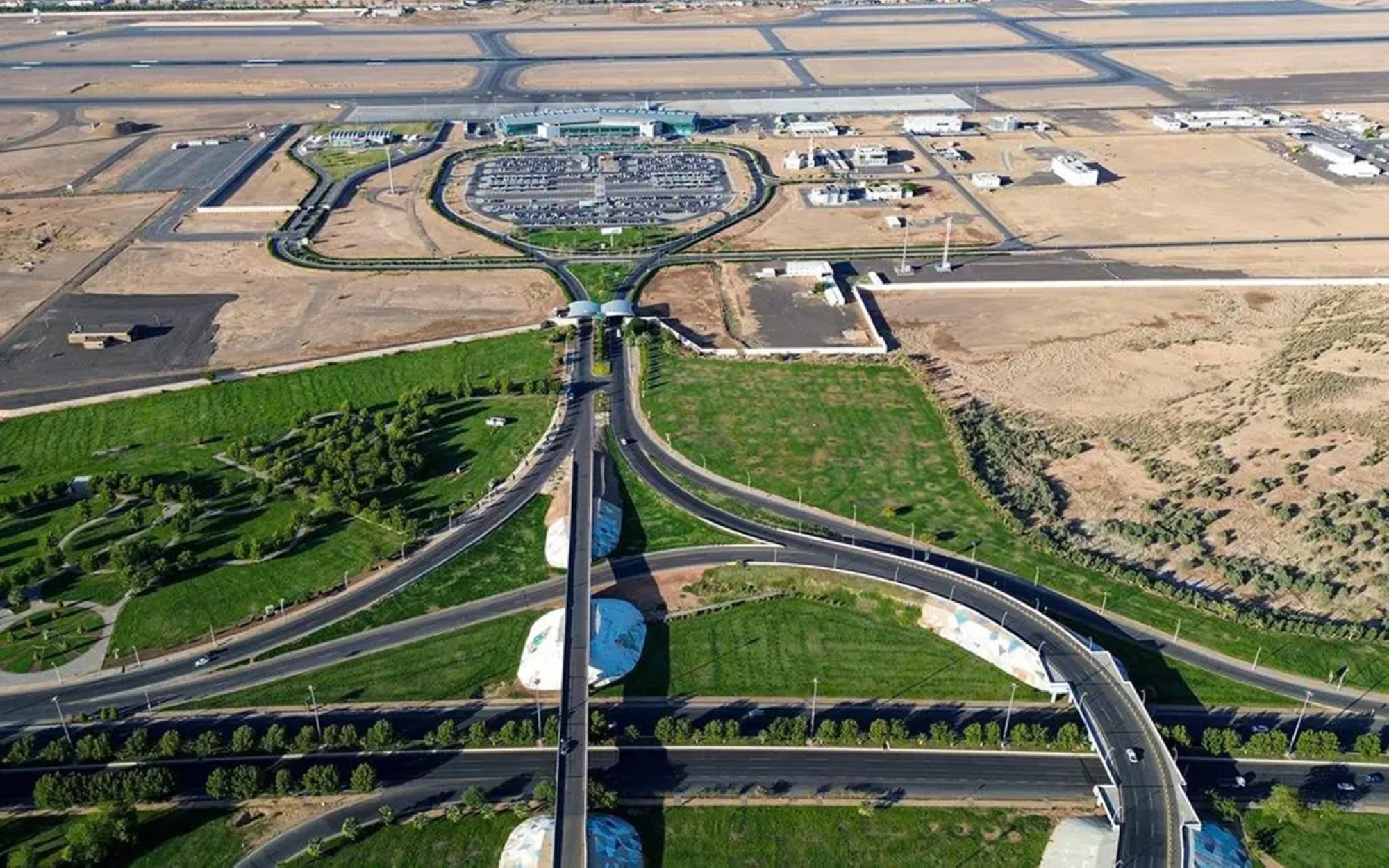 An aerial picture of Prince Sultan Bin Abdulaziz International Airport in Tabuk Province. (SPA)