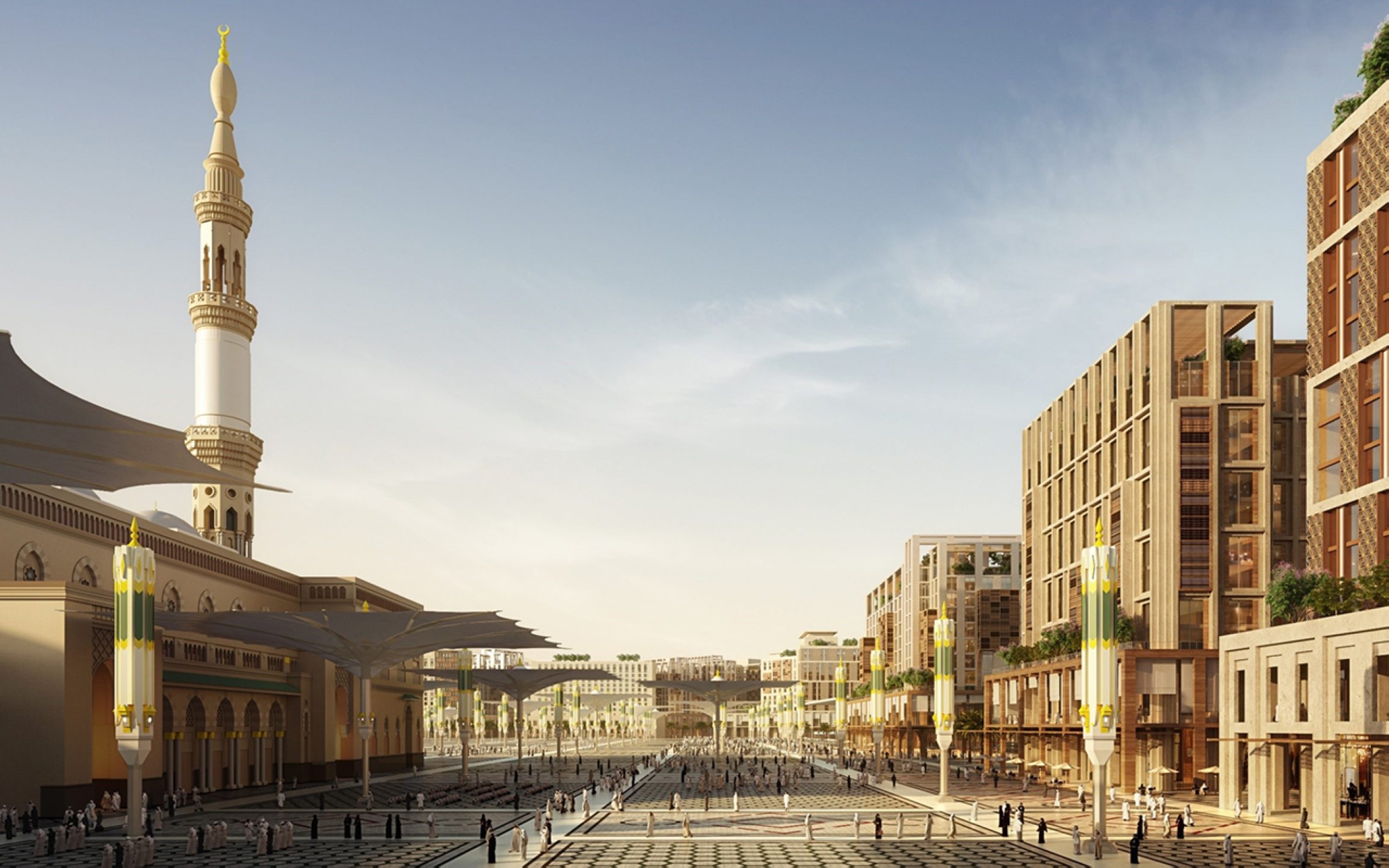 Illustration of the courtyards of the Prophet’s Mosque within Rua al-Madinah Project. (Media Center of Rua al-Madinah Holding)