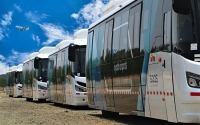 A number of Saudi electric buses. (SPA)