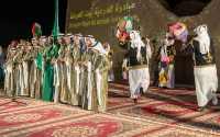 Al-Ardah dance performed during the ceremony of the initiative of al-Diriyah Bayt al-Ardah. (SPA)