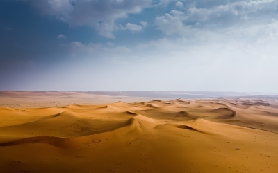 Aerial image of Nafud al-ʽUrayq Natural Reserve&#039;s dunes in the center of the Kingdom. (Saudpedia)