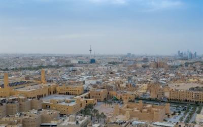 An aerial view of al-Masmak Palace situated in the heart of Riyadh City. (SPA)