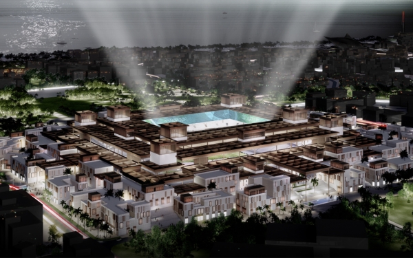 Conceptual image of the sports stadium in the Jeddah Central Project. (Jeddah Central Project Media Center)