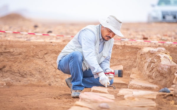 Archaeological excavations at Madain Saleh. (Ministry of Culture)