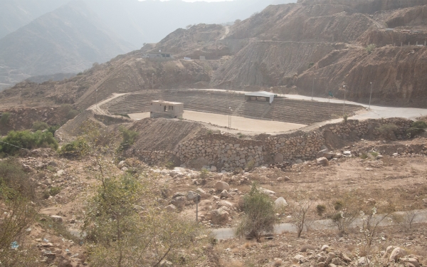 A soccer field carved on rocky land in the mountains of Al-Dayer Governorate, Jazan Province. (Saudipedia)