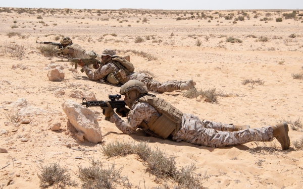 Members of the Royal Saudi Land Forces on a military mission. (SPA)