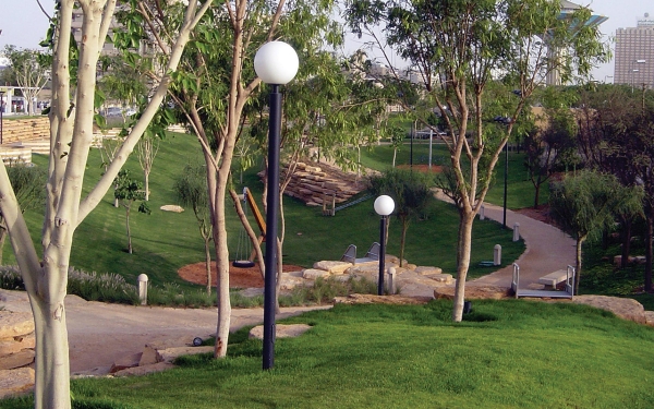 Walkways decorating a park in Riyadh. (SPA)