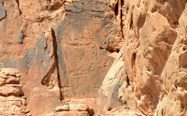 The rock inscriptions in Jubbah, one of the oldest rock inscription sites in the Kingdom. (SPA)