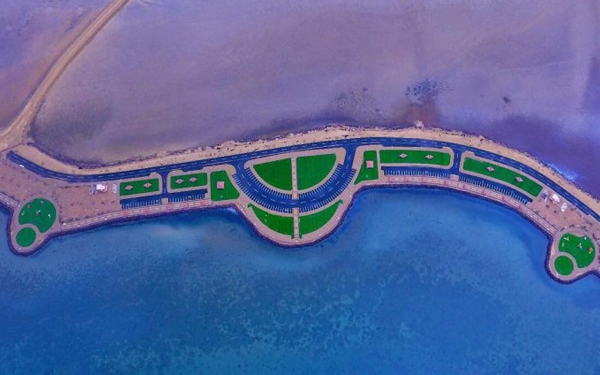 Aerial view of the coral beach in al-Qunfudhah City. (SPA)