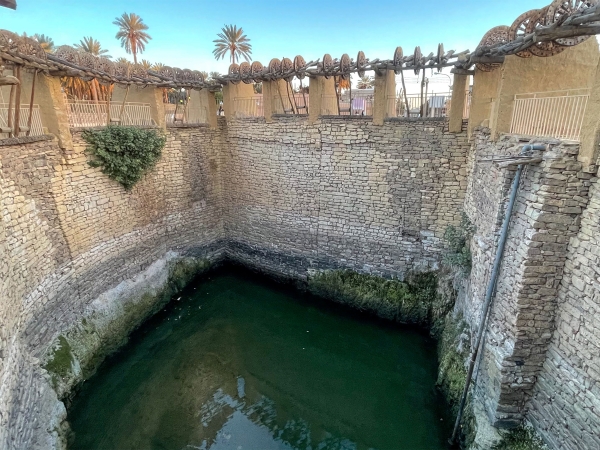 The archaeological Haddaj Well in Tayma', which is one of the largest and most famous wells in the Arabian Peninsula. (Saudipedia)