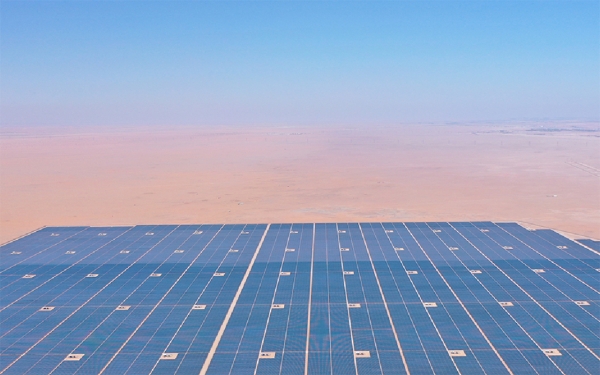 Sakaka solar power station in al-Jouf Province, north of the Kingdom. (Saudi Vision 2030 Media Center)