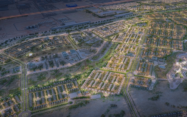 An imaginative representation of the Sedra District project in Riyadh, being implemented by Roshn Company. (ROSHN Media Center)