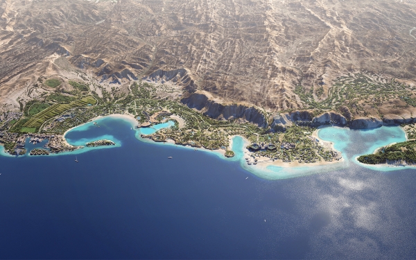 Artist&#039;s rendering of Amaala project - an ultra-luxurious tourist destination on the Red Sea coast. (Red Sea Global Media Center)