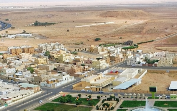 An aerial view of some white lands within the urban area. (SPA)