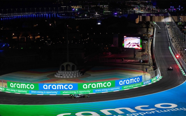 The Formula One racetrack at night on the Jeddah Waterfront. (SPA)