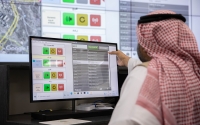 A photo inside the pilgrim group dispatching control center during Hajj season. (The Ministry of Hajj and Umrah)