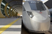 A train at SAR station in Riyadh. (Saudipedia)