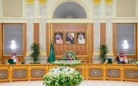 The Custodian of the Two Holy Mosques presides over the Council of Ministers&#039; session. (SPA)