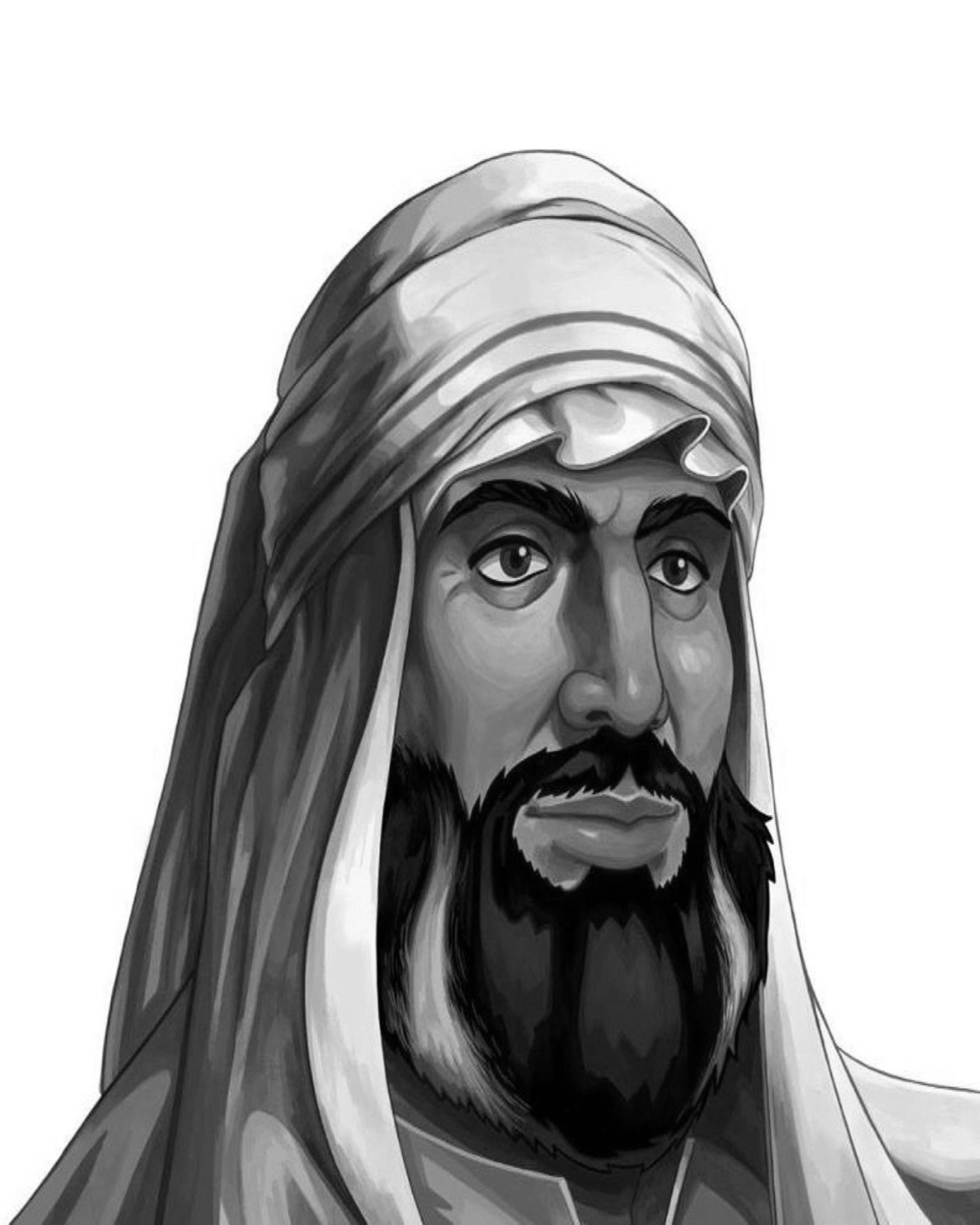 Portrait of Imam Mohammed bin Saud, founder of the First Saudi State. Darah