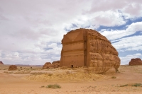 One of the Nabatean tombs in the archaeological city of al-Hijr in al-Ula. (SPA)