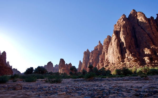 Wadi Al-Disah, one of the most famous valleys in the Kingdom, located in Tabuk Province. (Saudipedia)