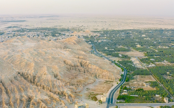 Aerial view of al-Ahsa Oasis. (Saudipedia)