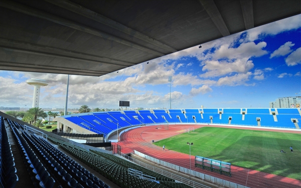 King Abdullah Sport City Stadium from the inside. King Abdulaziz Foundation for Research and Archives (Darah)