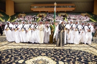 A group performing the Saudi Ardah. (Saudipedia)