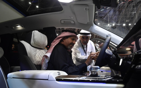 One of the visitors at the Jeddah International Motor Show. (SPA)