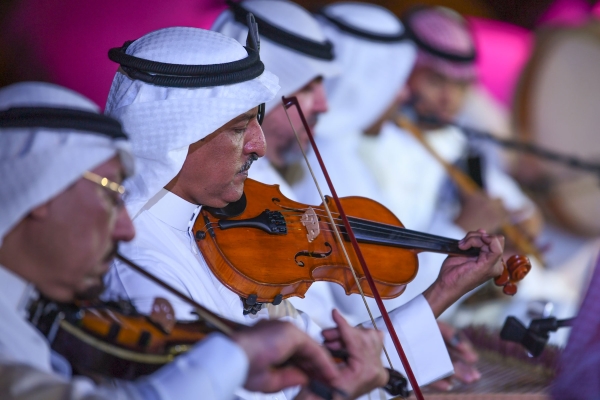 Saudi musicians playing musical tunes. (Ministry of Culture)