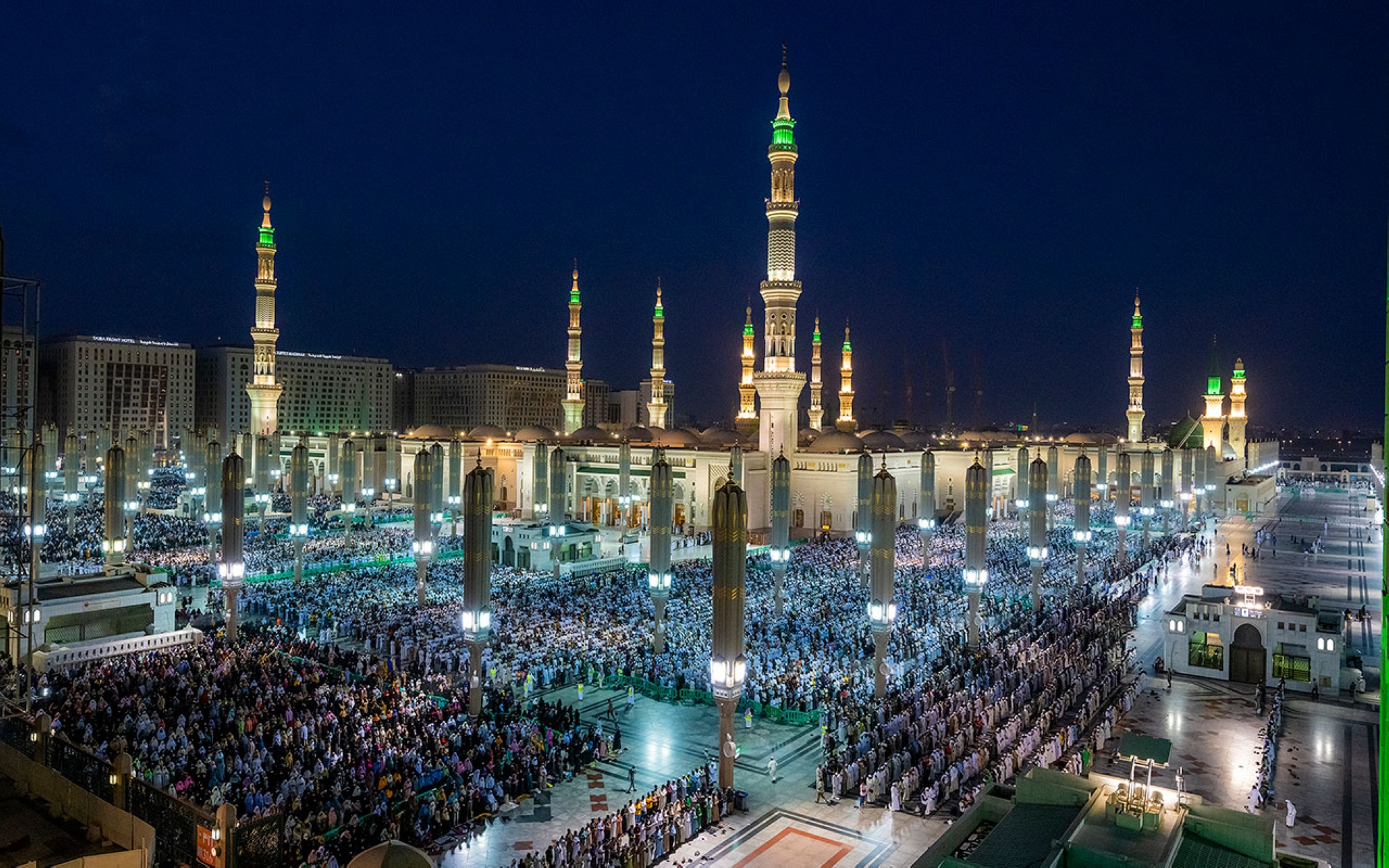 The Prophet&#039;s Mosque in al-Madinah al-Munawwarah. (SPA)