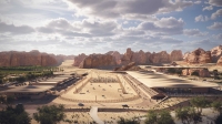 Artificial intelligence image of the horse racing track in al-Muatadil Equestrian Village in al-Ula. (SPA)