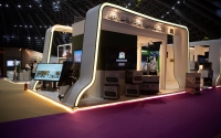 One of the pavilions participating in the 2023 Hajj and Umrah Services Exhibition. (SPA)