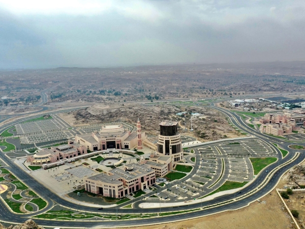 Aerial view of the buildings of King Khalid University in Abha City. (SPA)