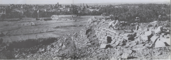 Aerial image of Turaif in Diriyah in 1912. (King Abdulaziz Foundation for Research and Archives)