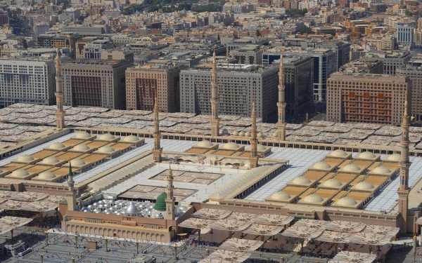 The Prophet&#039;s Mosque in al-Madinah al-Munawwarah. (SPA)