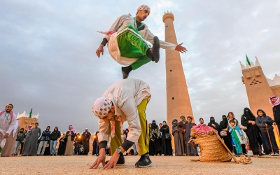 Traditional games in the Qassim Heritage Village at al-Janadria. (SPA)