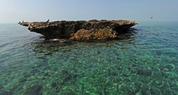 A sea rock in al-Birk Governorate, Aseer Province. (SPA)