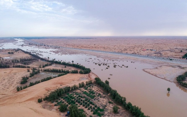 Wadi al-Rummah, the oldest and longest valley in the Kingdom, and it is 1,000 km long. (Saudi Geological Survey)