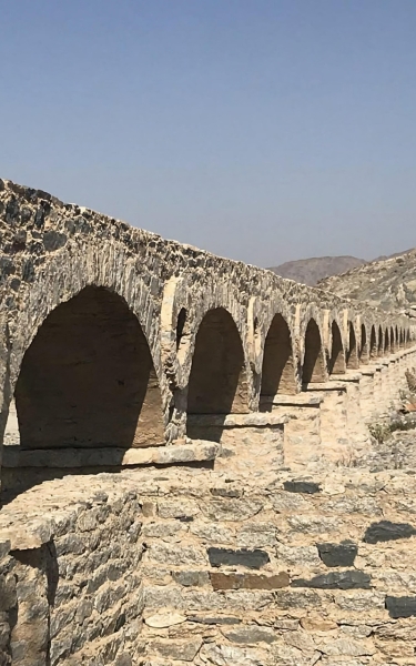 The remains of Ain Zubaidah, which extends along twenty-six km in the highlands of al-Kurr Mountains in Naaman Valley