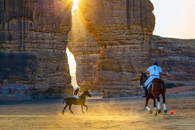 Desert Polo Tournament held during Winter at Tantora Festival in al-Ula. (SPA)