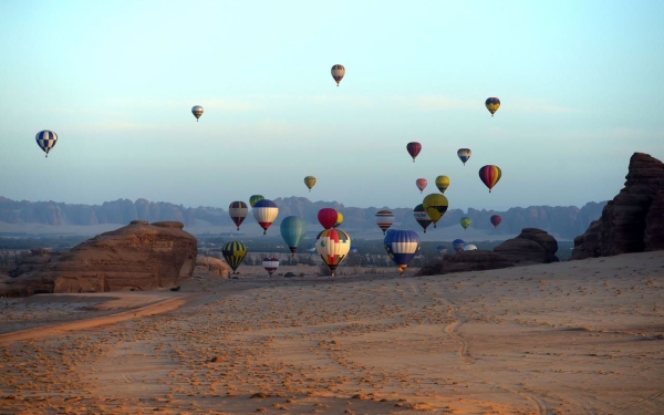 Balloons during Winter at Tantora Festival in al-Ula. (SPA)