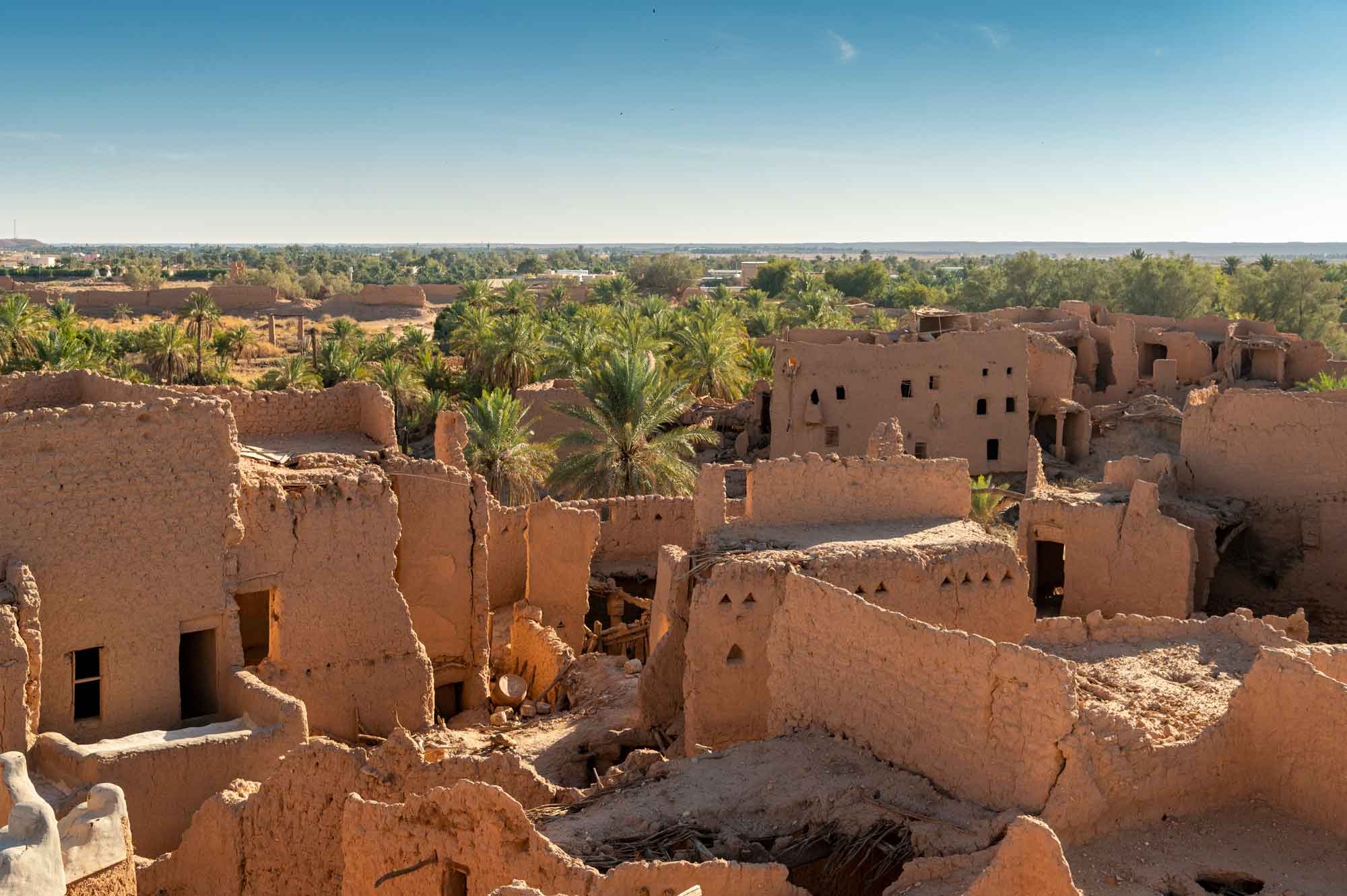 Historic mudbrick houses in Ushayqir, center of the Kingdom. (Ministry of Culture)