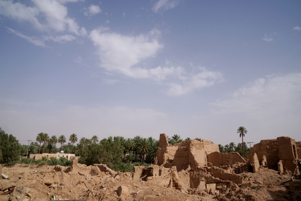 Mudbrick heritage buildings in Sdoos town in Riyadh. (Saudipedia)